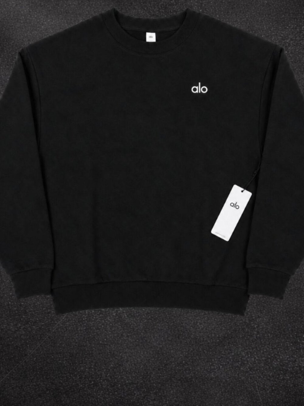 ALO Yoga Accolade Crewneck Sweatshirt Black NWT